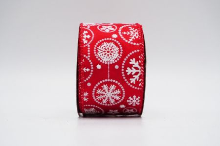 Glitter Snowflakes Wired Ribbon_KF7262GC-7-7_red